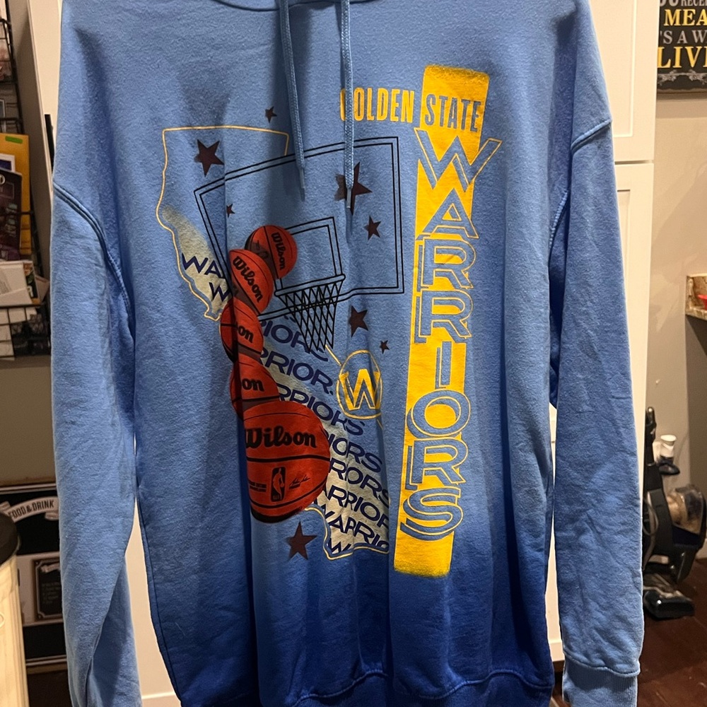 NBA Golden State Warriors Blue and Yellow Hoodie
